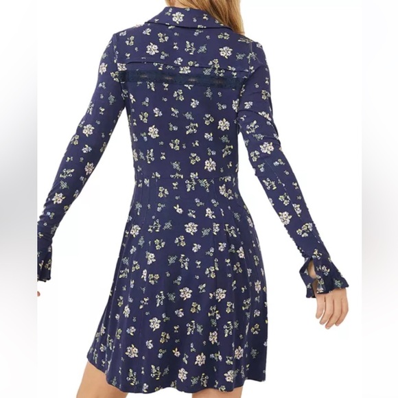 NWT!! Free People - Good Days Mini Dress - Blue Floral - Size XS - Picture 2 of 11